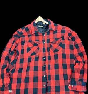 Vintage Sears Buffalo Plaid Quilted Flannel Shirt Jacket XL